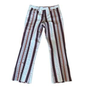Farah Y2K White and Red Casual Striped Vintage Pants size Large